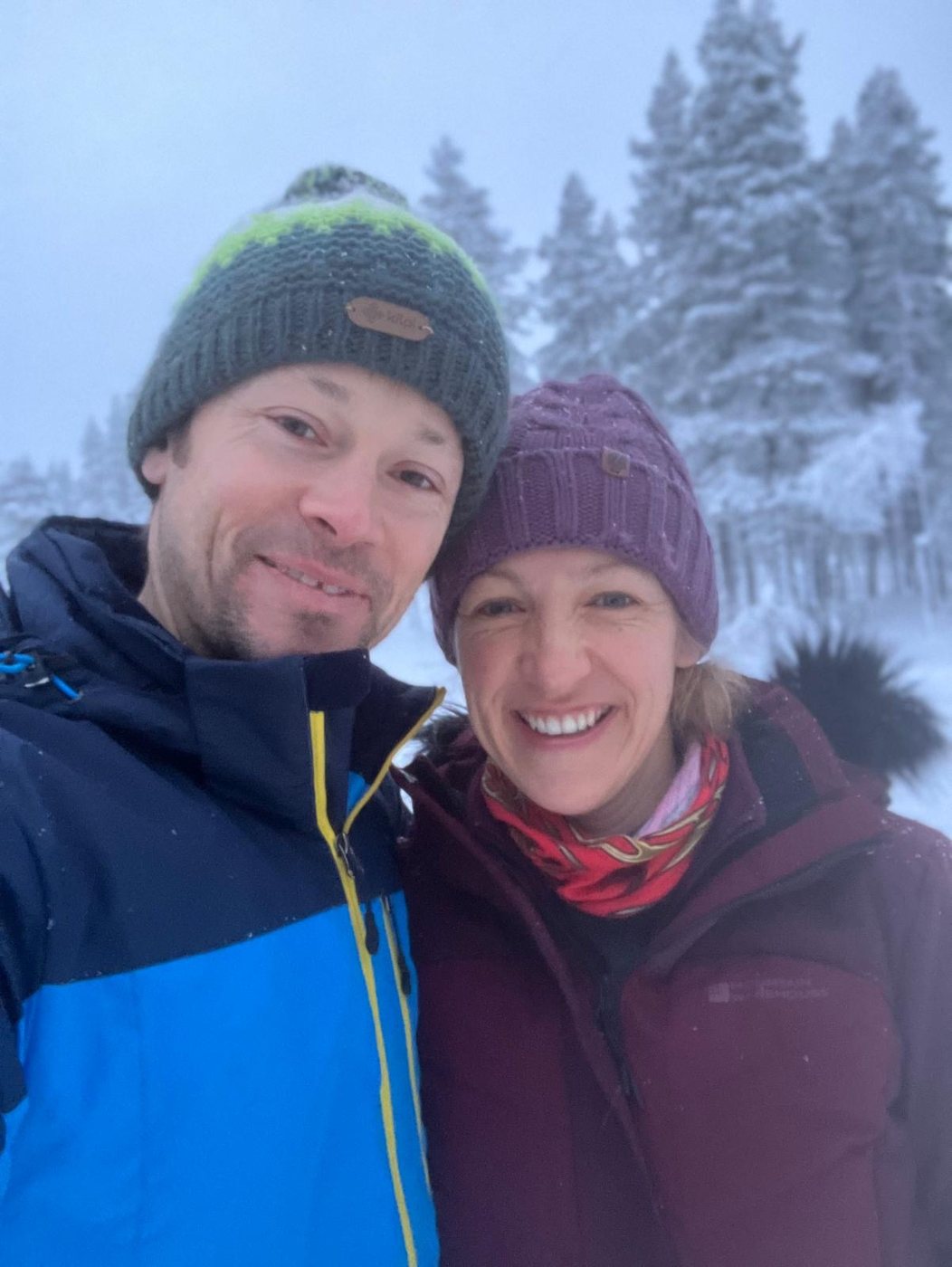 Tom and Sonia out in the snow